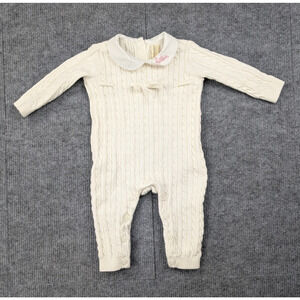 Hope & Henry One Piece Baby Girl 3-6M Cable Knit Jumper Organic Cotton Timeless